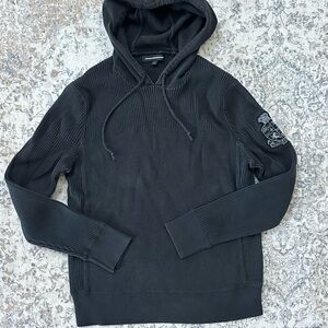 Y2k Vintage Express Design Studio black ribbed grunge hoodie